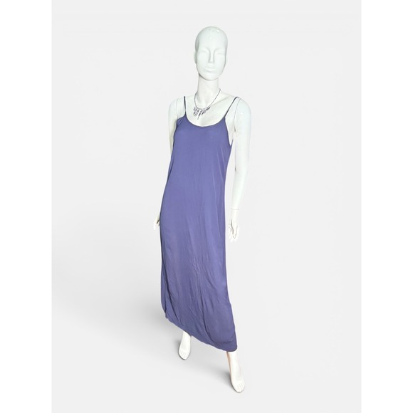 Beth Schaeffer Dresses & Skirts - Beth Schaeffer Y2K Purple Crinkle Slip Maxi Dress Spaghetti Strap Back Slit M